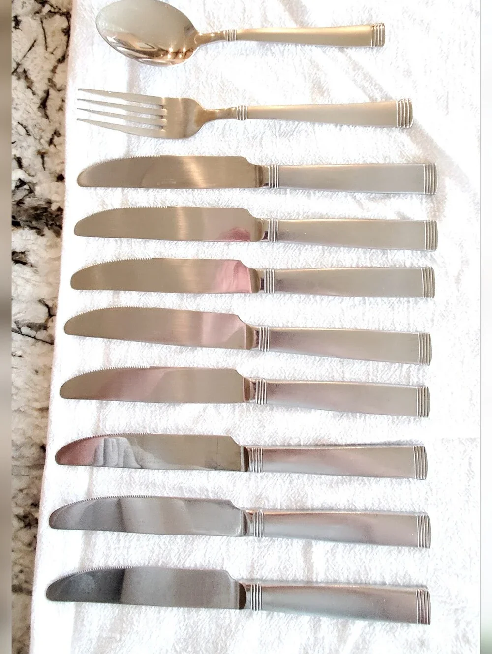 Wallace Napoli Frost Stainless Steel 18/10 Flatware 15 Pc. Vintage Discontinued